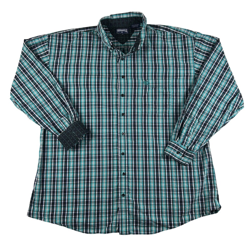 Panhandle Shirt Mens 2XLT XXLT Plaid Long Sleeve Button Up Western Flip Cuff